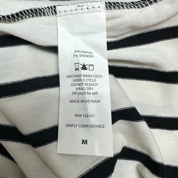 LuLaRoe Retired Julia Dress M Black and White Striped SS Form Fitting NWT - Picture 5 of 8